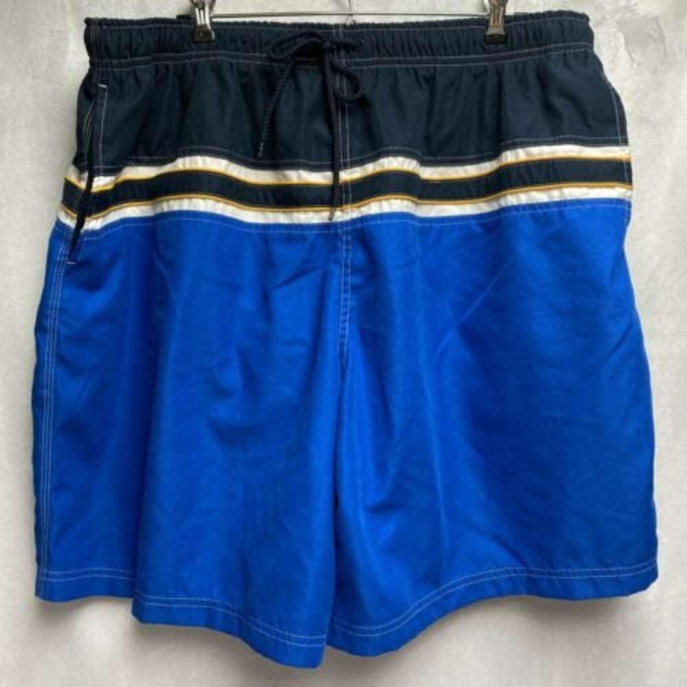 Islander XL mens swim trunks shorts suit blue white &‎ yellow